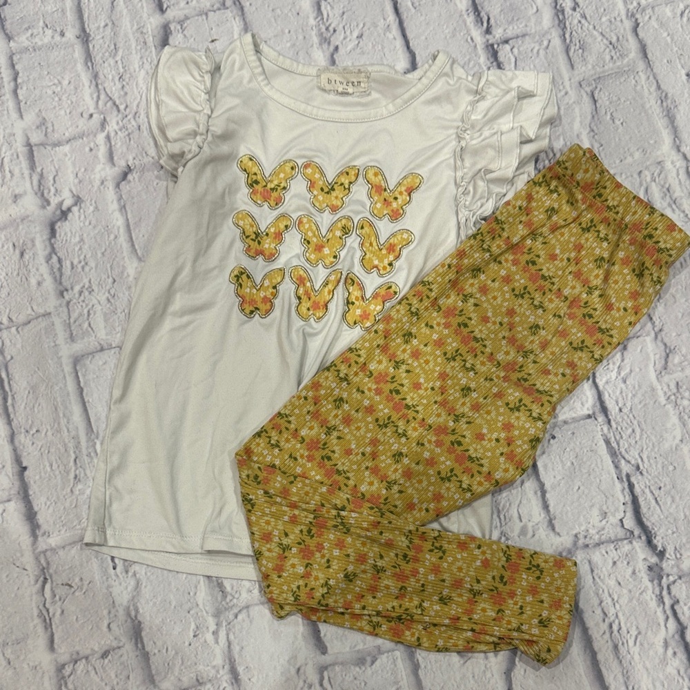 btween White and Yellow Butterfly Set